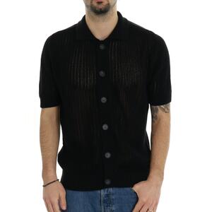 POLO CON BOTTONI NERO
